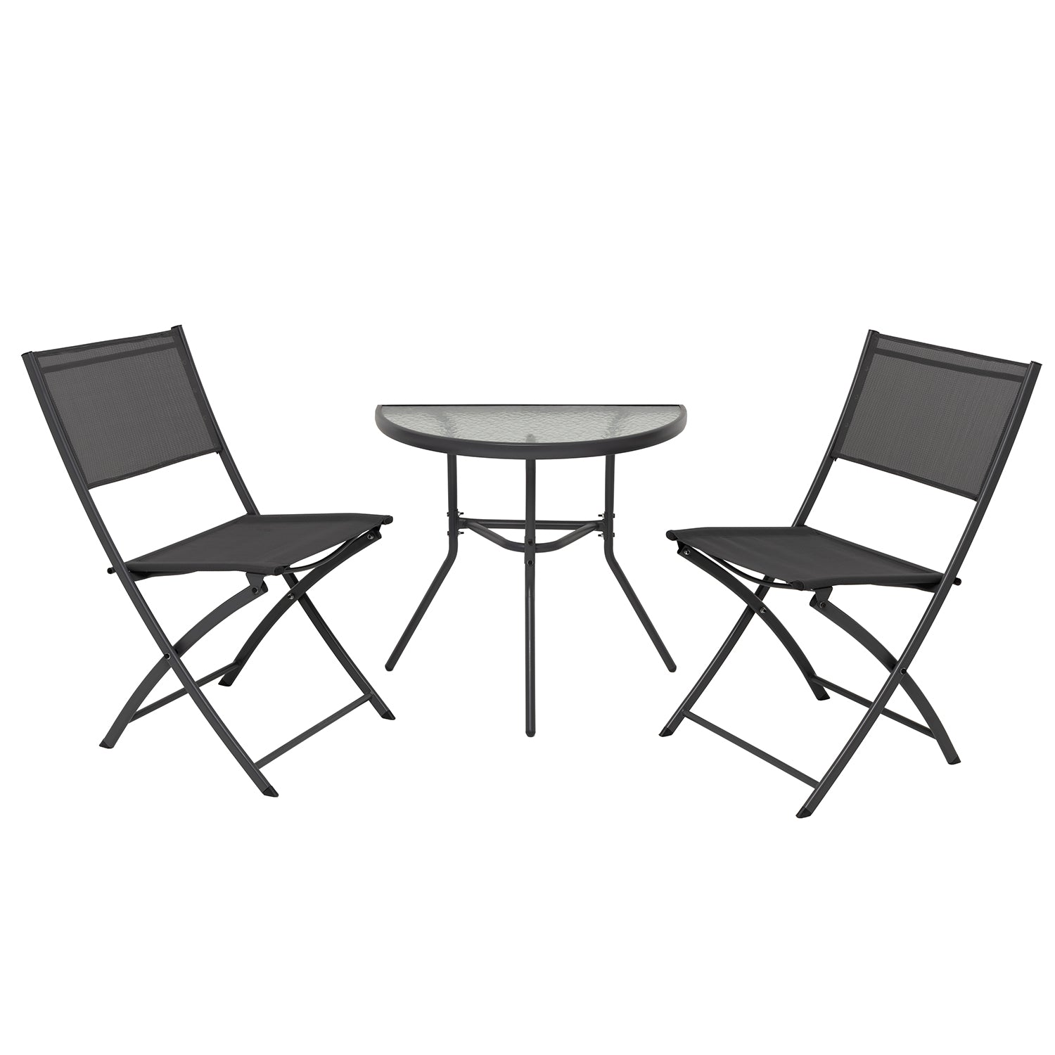 VESTIAMO CASA GIARDINO - Set da giardino 3 pezzi Tavolo con 2 Sedie Richiudibili – Design compatto per Balcone e Giardino